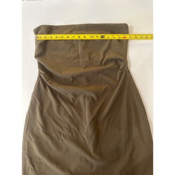 Zara Khaki Strapless Dress XXL Soft Fabric Elegant & Comfortable - Picture 6 of 11